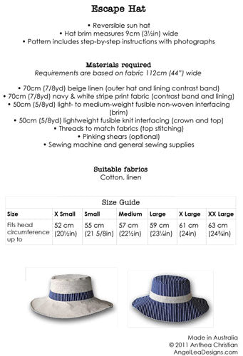Escape Hat - Physical Pattern