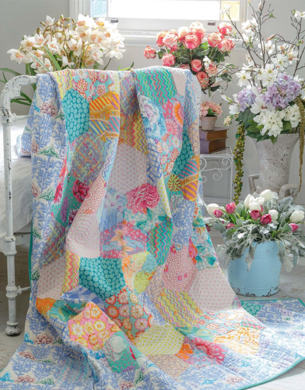 Lotus Hexies Quilt - Digital Pattern